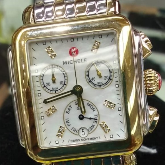 Michele Watch Two toned Gold and Silver